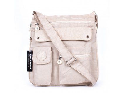 Lehká volnočasová kabelka přes rameno crossbody béžová bag Street 2221 BG ModexaStyl (2)