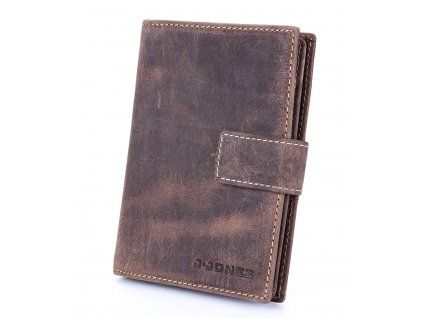 Velké kožené pouzdro na karty a doklady Vintage hnědé J Jones 5494 ModexaStyl (7)