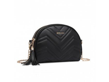 Stylová crossbody kabelka přes rameno černá Miss Lulu LB2236 BK ModexaStyl (4)